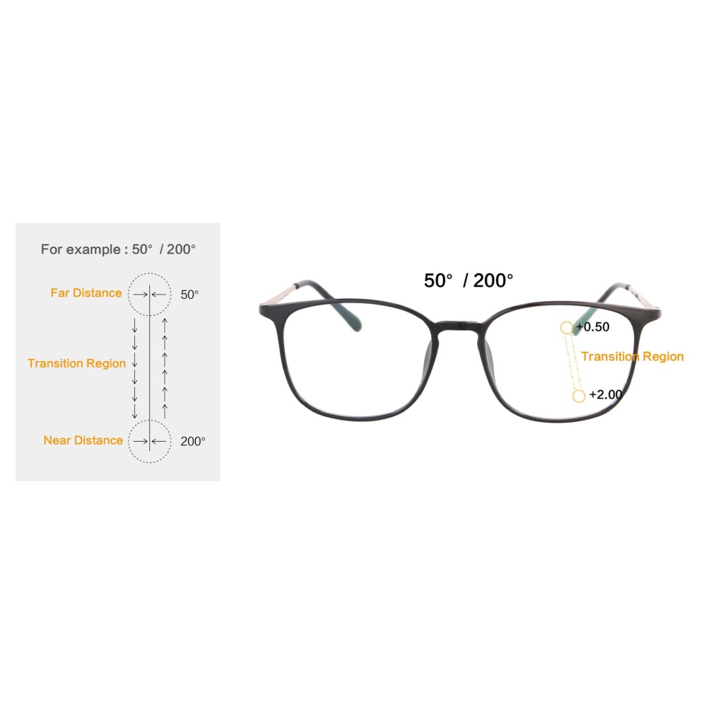 SHINU TR90/โลหะแว่นตาน้ำหนักเบา Progressive Multifocus แว่นตาอ่านหนังสือ (ขึ้น 50 ลง 200) - SH022 - INTL SHINU TR90/โลหะแว่นตาน้ำหนักเบา Progressive Multifocus แว่นตาอ่านหนังสือ (ขึ้น 50 ลง 200) - SH022 - INTL