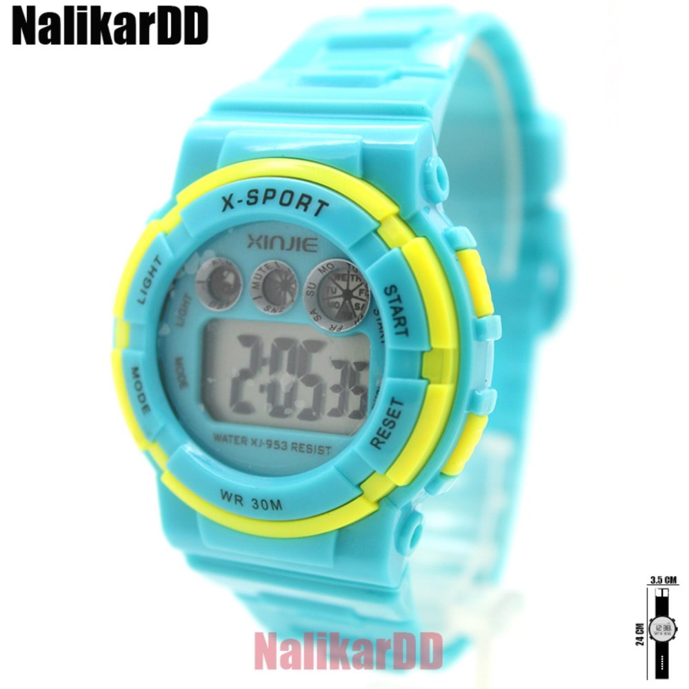 Sport Watch (Color) นาฬิกาข้อมือผู้หญิงและเด็ก สายยาง ทรงกลม ระบบ Digital