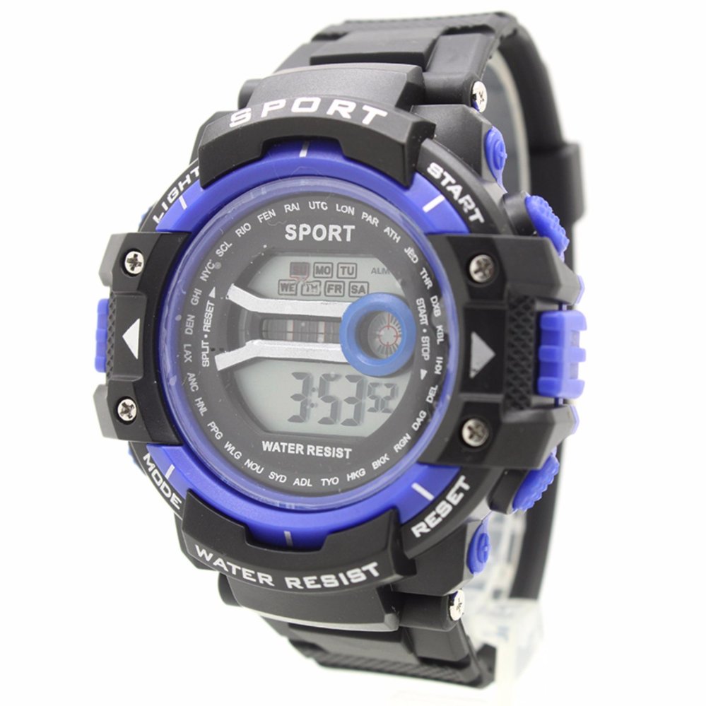 Sport Watch นาฬิกาข้อมือผู้ชาย-ผู้หญิงและเด็ก สายยางดำ-ขอบดำ ระบบ Digital SW-H04(Black) Sport Watch นาฬิกาข้อมือผู้ชาย-ผู้หญิงและเด็ก สายยางดำ-ขอบดำ ระบบ Digital SW-H04(Black)