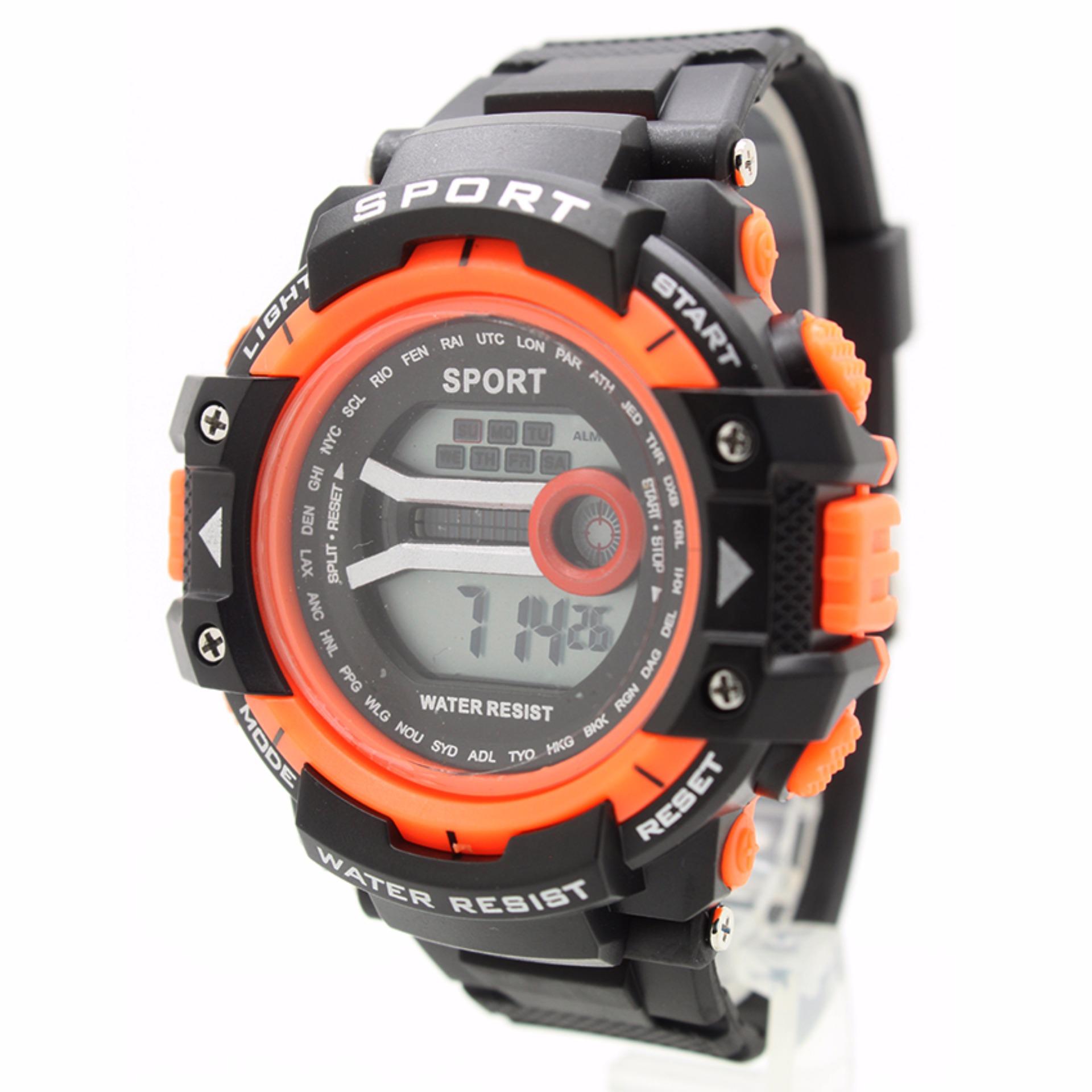 Sport Watch นาฬิกาข้อมือผู้ชาย-ผู้หญิงและเด็ก สายยางดำ-ขอบดำ ระบบ Digital SW-H04(Black) Sport Watch นาฬิกาข้อมือผู้ชาย-ผู้หญิงและเด็ก สายยางดำ-ขอบดำ ระบบ Digital SW-H04(Black)