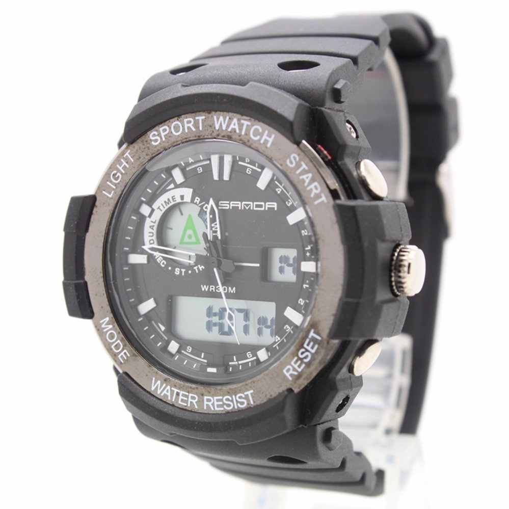 Sport Watch SAMDA (2 TIME) นาฬิกาข้อมือผู้ชาย-ผู้หญิงและเด็ก สายยาง 2 ระบบ Digital และเข็ม SM2-5