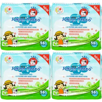 Sukina Petto แผ่นรองฉี่ขนาด 45*60 ซม.-56 ชิ้น (จำนวน 4ห่อ)