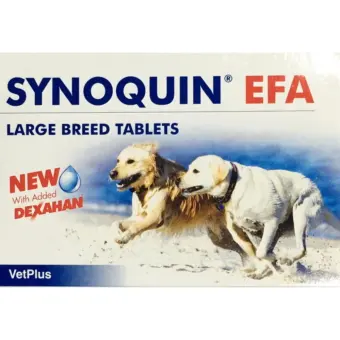 Synoquin EFA Large Breed ( 30 เม็ด) อาหารเสริม บำรุงข้อ สุนัขหนัก 25 กก ขึ้นไป EXP: 01/2020 +ส่งฟรี KERRY+