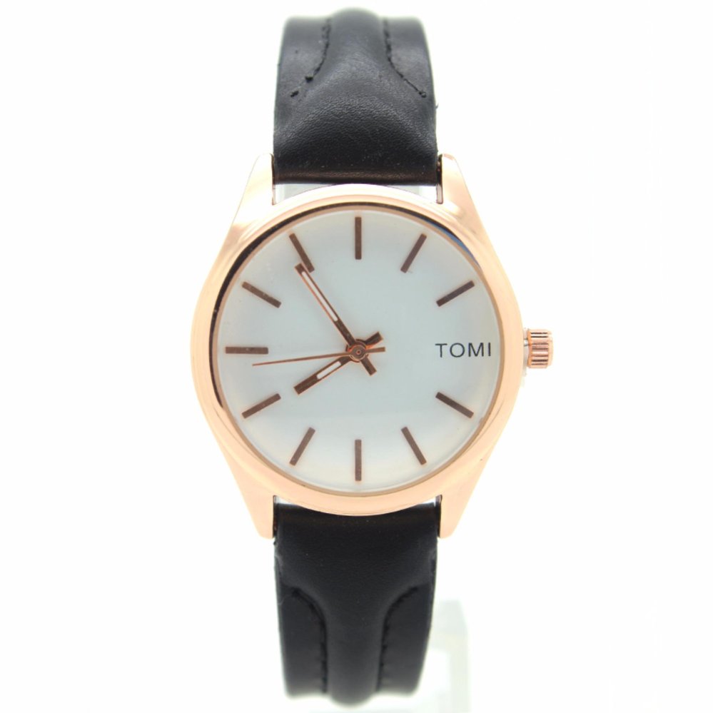 TOMI นาฬิกาผู้หญิง สายหนัง ทรงกลม หน้าขาว ระบบเข็ม - TOM-011 TOMI นาฬิกาผู้หญิง สายหนัง ทรงกลม หน้าขาว ระบบเข็ม - TOM-011