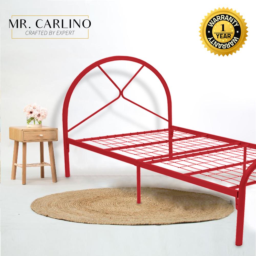 MR. CARLINO: เตียงเดี่ยว หัวเตียงทรงโค้ง คุณภาพดี (Single Size Durable Coated Steel Bed Frame) MR. CARLINO: เตียงเดี่ยว หัวเตียงทรงโค้ง คุณภาพดี (Single Size Durable Coated Steel Bed Frame)