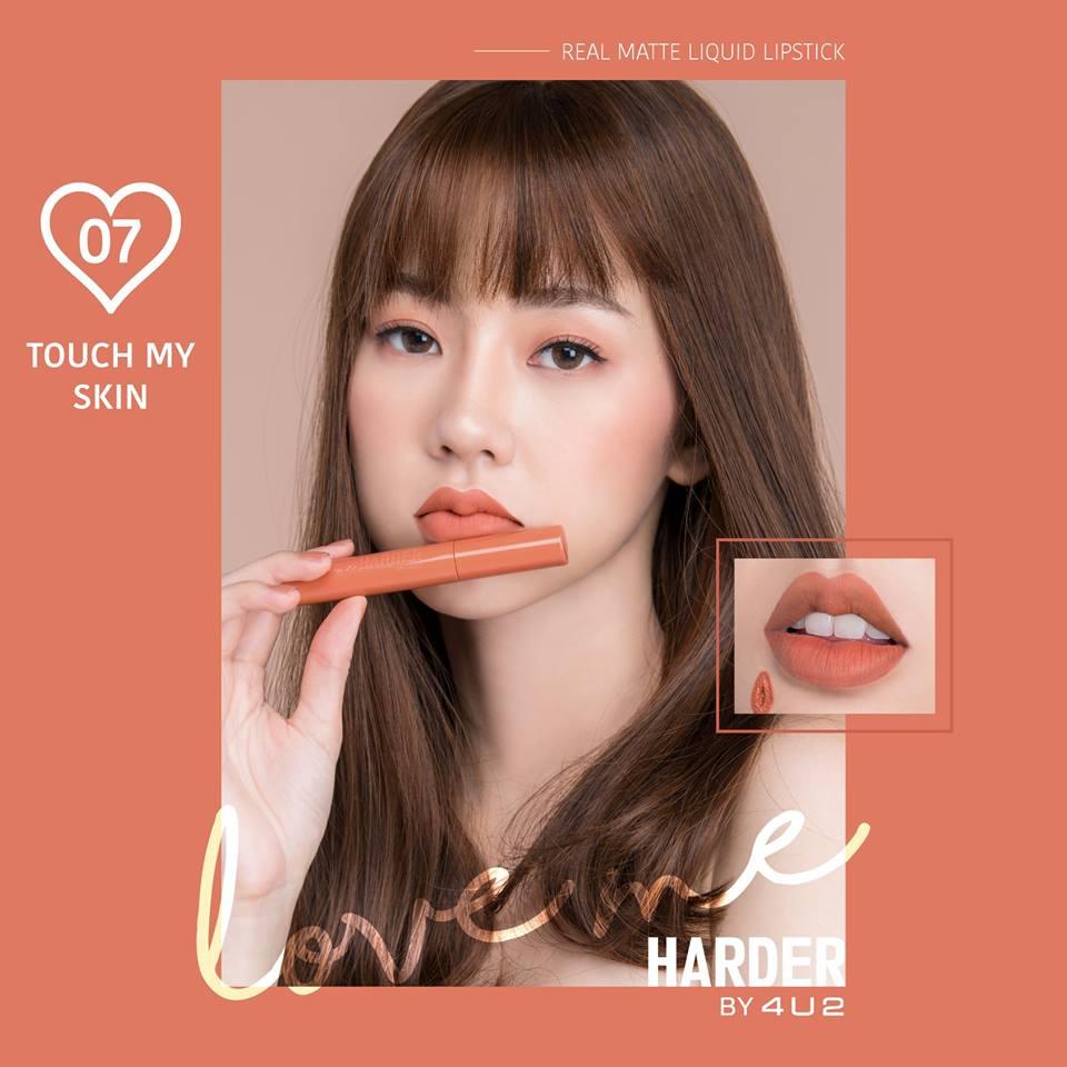 พร้อมส่ง!!ใหม่ล่าสุด 17สี 4U2 Love me Harder Real Matte Liquid Lipstick 4U2 Real Matte