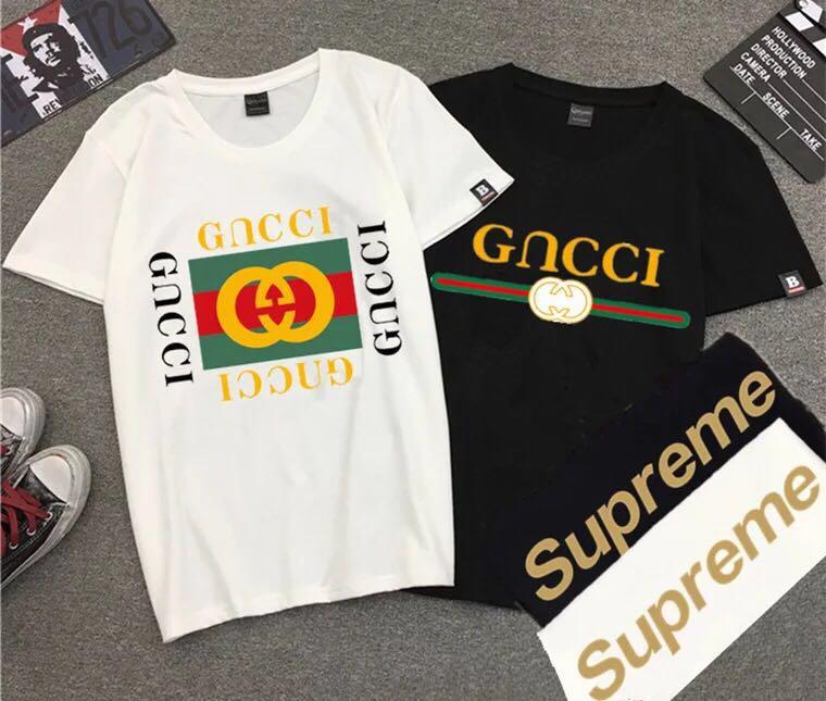 GUCCI2018 ฤดูร้อนรุ่นเกาหลีของแฟนลดสัดส่วนบางตัวอักษรตัวสั้นเสื้อนักเรียนหญิงสาวน้องสาวอ่อนนุ่มเสื้อ bottoming เสื้อ