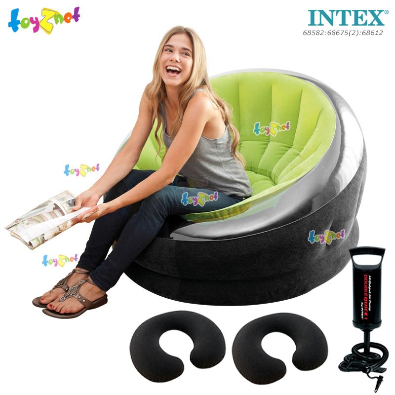 Intex ส่งฟรี เก้าอี้เป่าลม เอ็มไพร์ 1.12x1.09x0.69 ม. สีเขียว รุ่น 68582 + หมอนแทรเวล 2 ใบและที่สูบลมดับเบิ้ลควิ๊ก วัน Intex ส่งฟรี เก้าอี้เป่าลม เอ็มไพร์ 1.12x1.09x0.69 ม. สีเขียว รุ่น 68582 + หมอนแทรเวล 2 ใบและที่สูบลมดับเบิ้ลควิ๊ก วัน