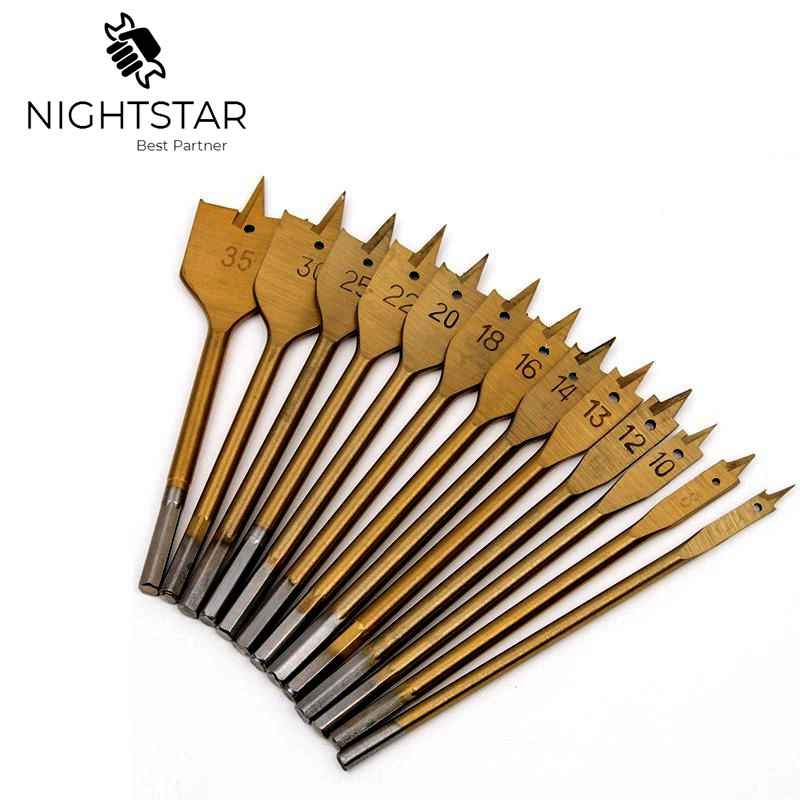 Pcs Flat Spade Drill Bits Set Titanium Coating Wood Boring Bit