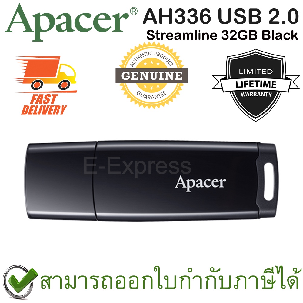 Apacer Ah Usb Streamline Flash Drive Gb Black