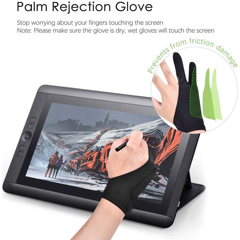 Pack Artist Gloves For Tablet Digital Drawing Glove Two Fingers