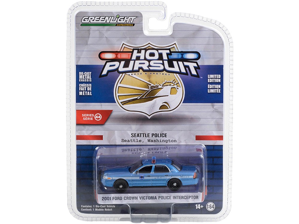 Greenlight 164 Hot Pursuit Series 44 Seattle Police 2001 Ford Crown