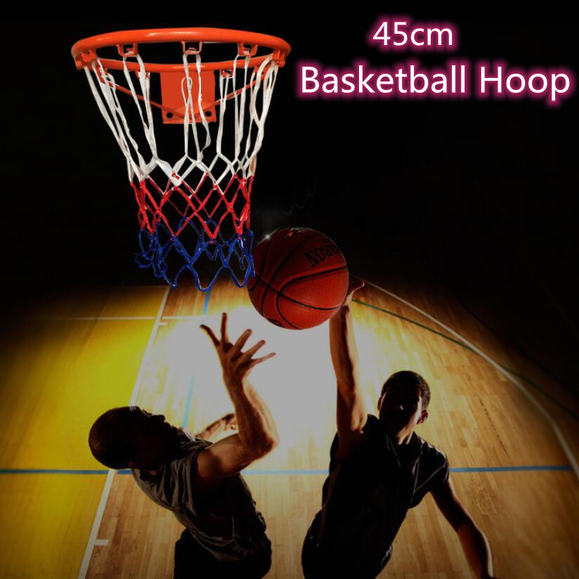 Basketball Hoop ห่วงบาสเกตบอล แขวนติดผนังขอบโลหะ ขนาด 45 Cm รุ่น ห่วงบาสเกตบอลแขวนติดผนังขอบโลหะเป้าหมายกำไรสุทธิสินค้ากีฬา 45ซม Basketball Hoop โครงโลหะติดผนัง(รวมเฉพาะขอบและสุทธิ)