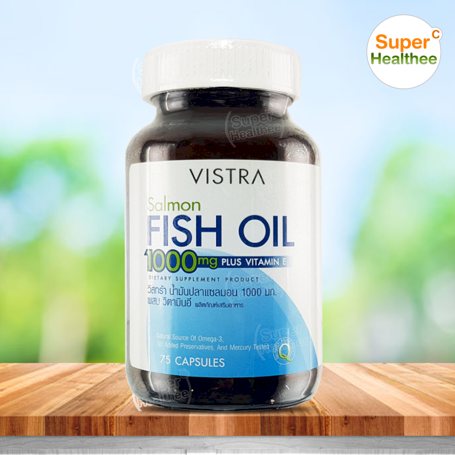 Vistra salmon fish oil 1000mg 75 แคปซล วสทรา นำมนปลา ฟชออย