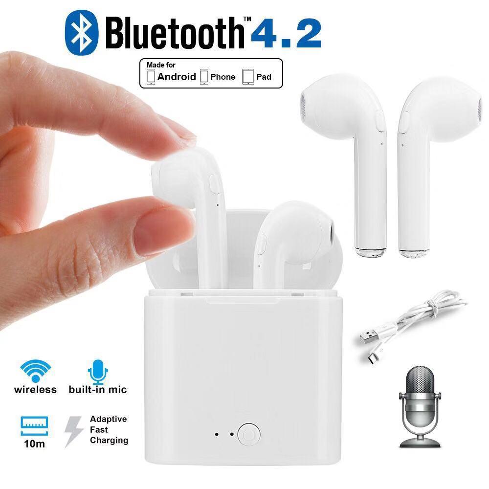 NO.2.i7S TWS หูฟังบลูทูธ Bluetooth แบบคู่พร้อมกล่องชาร์จ ราคาถูก สุดยอดหูฟังยุคใหม่ ดีไซน์ล้ำเทคโนโลยีล่าสุด โปร หูฟัง เอียบัด หูฟัง บูลทูธ หูฟัง สอดหู