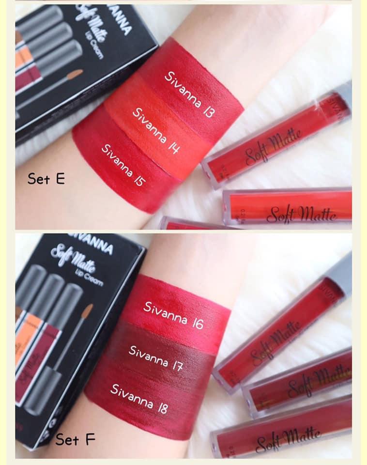 Sivanna Colors ลิปแมท เซ็ท 3 แท่ง Soft Matte Lip Cream