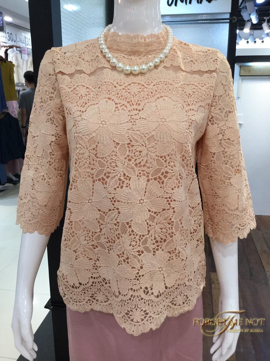 Forget me not เสื้อลูกไม้อิตาลี่ แขน 5 ส่วนแขนตรงใส่สวยเรยค่ะ ทอแน่นมากค่ะ