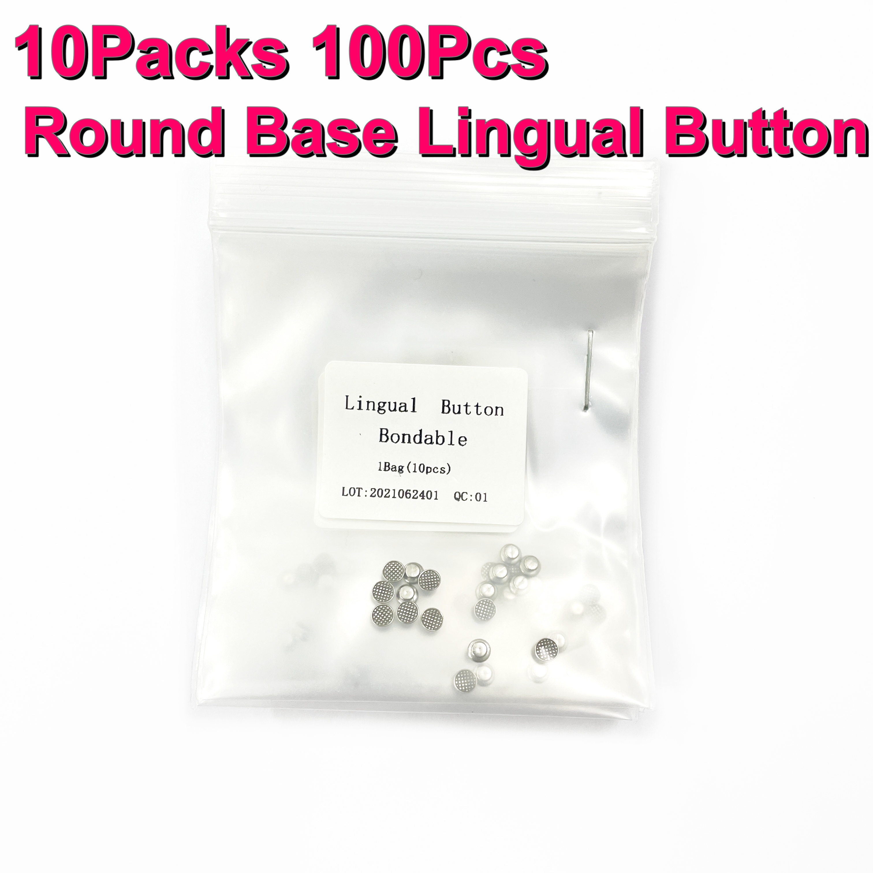 Pcs Pack Orthodontic Round Base Transparent Hollow Lingual Button