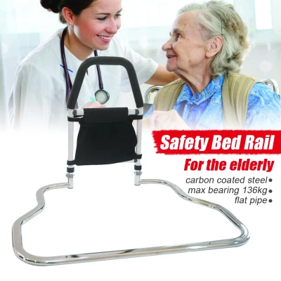 ราวจับปรับความสูงได้ของ Carevas สำหรับผู้สูงอายุที่มีสายคล้องสมอเตียงสแตนเลสสตีลช่วยจับราวจับราวจับความปลอดภัย 350LB ความจุ CE / FDA / FSC Approved Carevas Height Adjustable Hand Bed Rail for Elderly Senior with Anchor S
