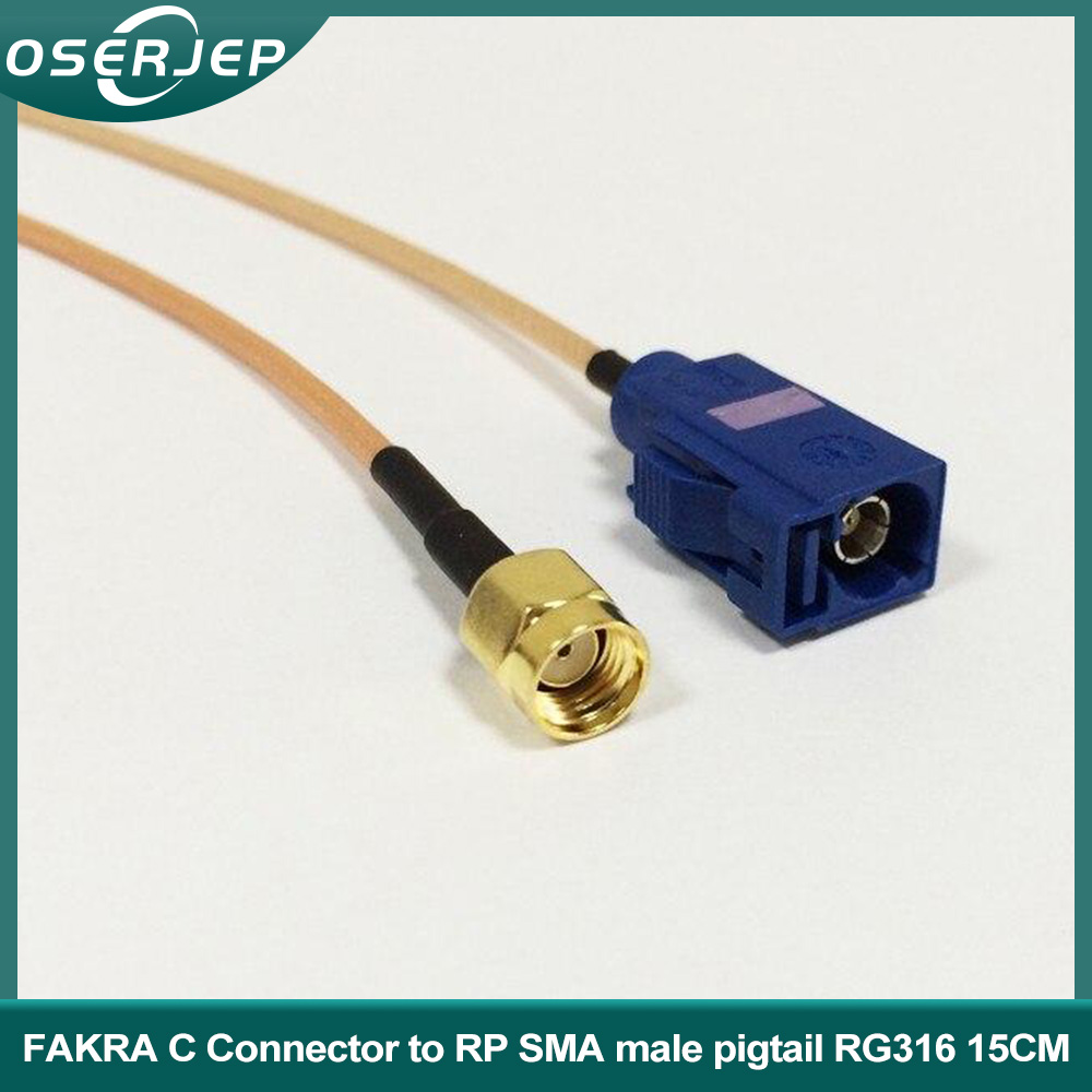 Pc Gps Navi Extension Cable Fakra C Connector To Rp Sma Male Pigtail