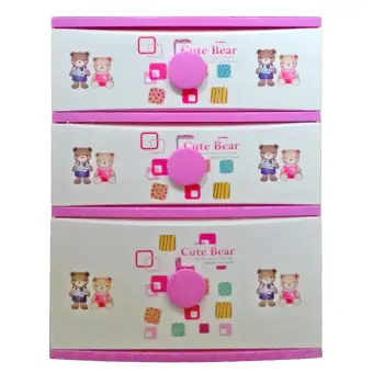 AAPSTONE ตู้ลิ้นชัก 3 ชั้น B56 ลายหมีชมพู AAPSTONE ตู้ลิ้นชัก 3 ชั้น B56 ลายหมีชมพู