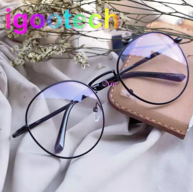 igootech New 2019 Fashion แว่นตากรองแสง แว่นกรองแสง ทรงกลม รุ่น blue 903(กรองแสงคอม กรองแสงมือถือ ถนอมสายตา)