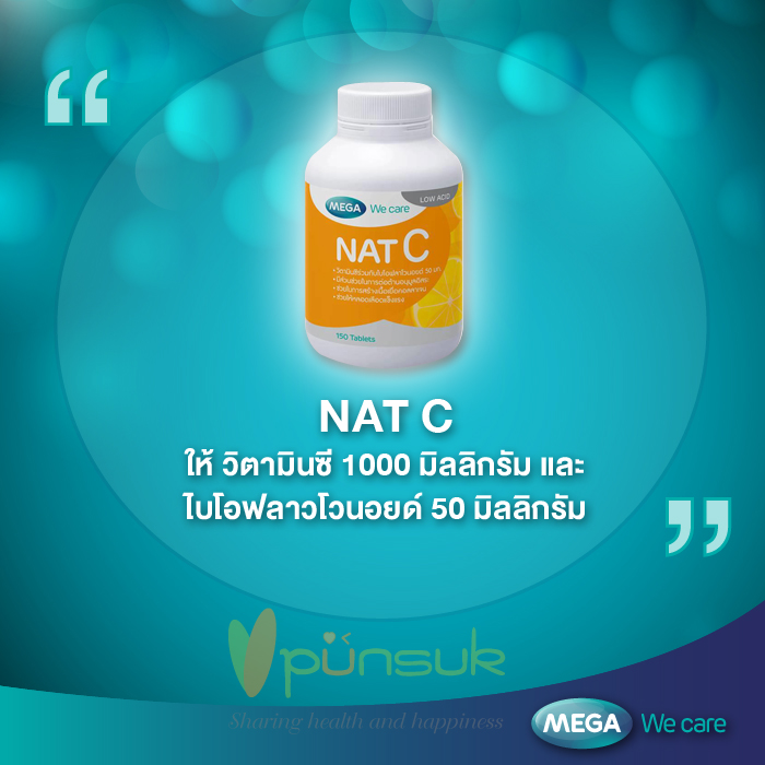 Mega We Care Nat C 1000mg Bioflavonoid 60 Tabs เมกา ว แคร แนท ซ