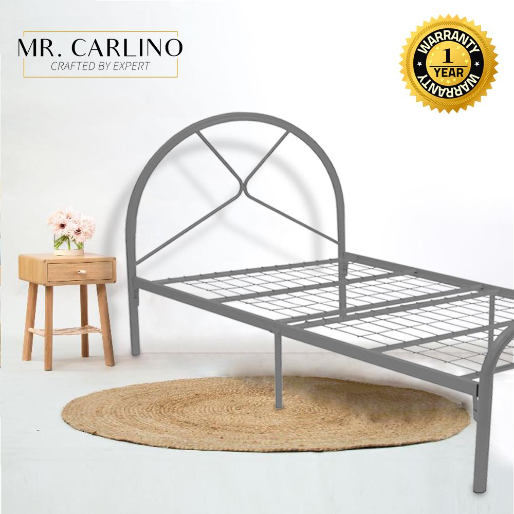 MR. CARLINO: เตียงเดี่ยว หัวเตียงทรงโค้ง คุณภาพดี (Single Size Durable Coated Steel Bed Frame) MR. CARLINO: เตียงเดี่ยว หัวเตียงทรงโค้ง คุณภาพดี (Single Size Durable Coated Steel Bed Frame)