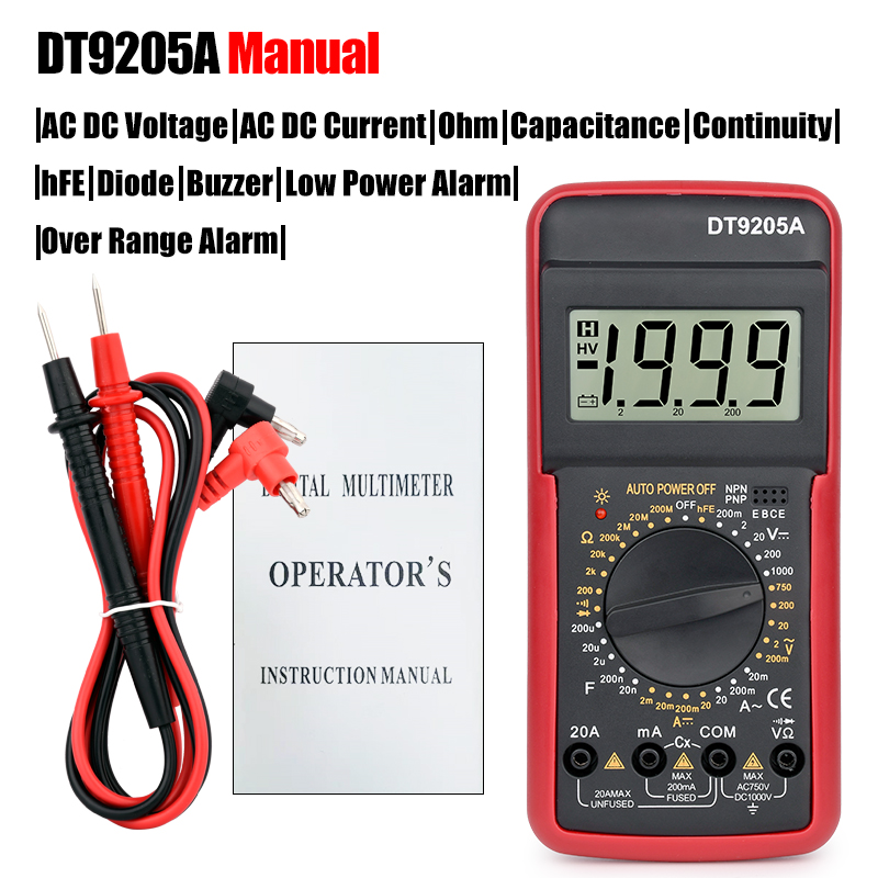 Dt A Dmm Professional Multimeter Digital Hfe Ac Dc V