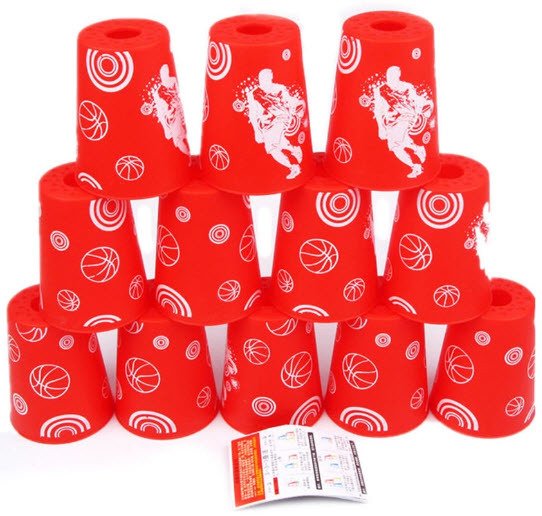 แก้วสแต็ค YJ Set 12Pcs Speed Stacks Cups Indoor Sports Stacking Rapid Fast For Family Game (Red) แก้วสแต็ค YJ Set 12Pcs Speed Stacks Cups Indoor Sports Stacking Rapid Fast For Family Game (Red)