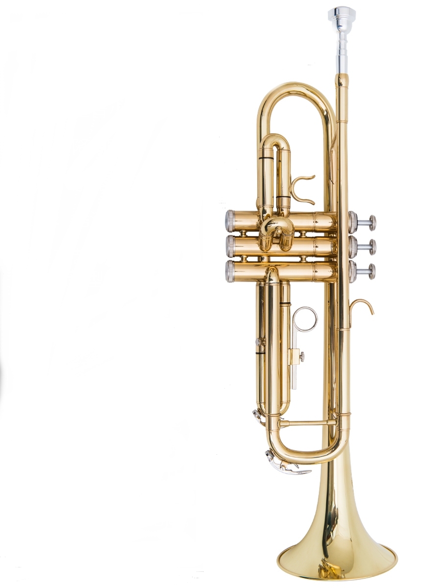 ammoon Trumpet Bb Flat Brass Gold-painted Exquisite Durable Musical Instrument with Mouthpiece Gloves Strap Case