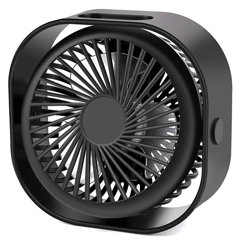 Small Portable Desk Fan, Mini Table Fan With Usb Rechargeable, 3 Speeds Quiet Personal Fan For Home Office And Travel