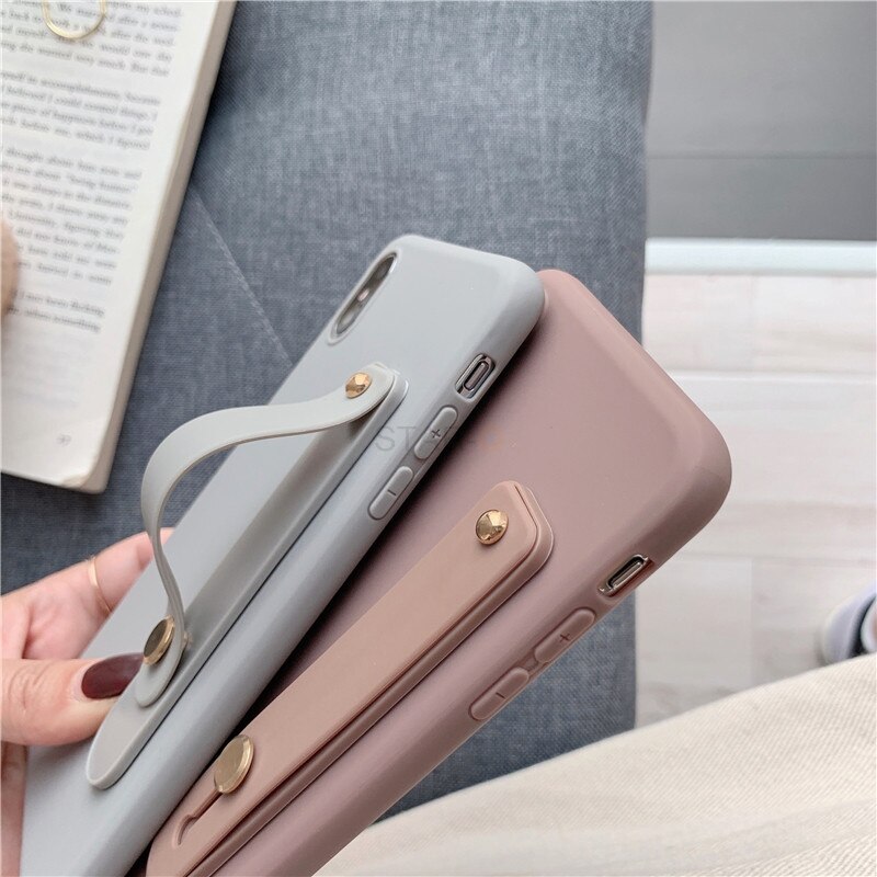 Wrist Strap Phone Holder Silicone Case For Xiaomi Redmi Note 10 Pro Max