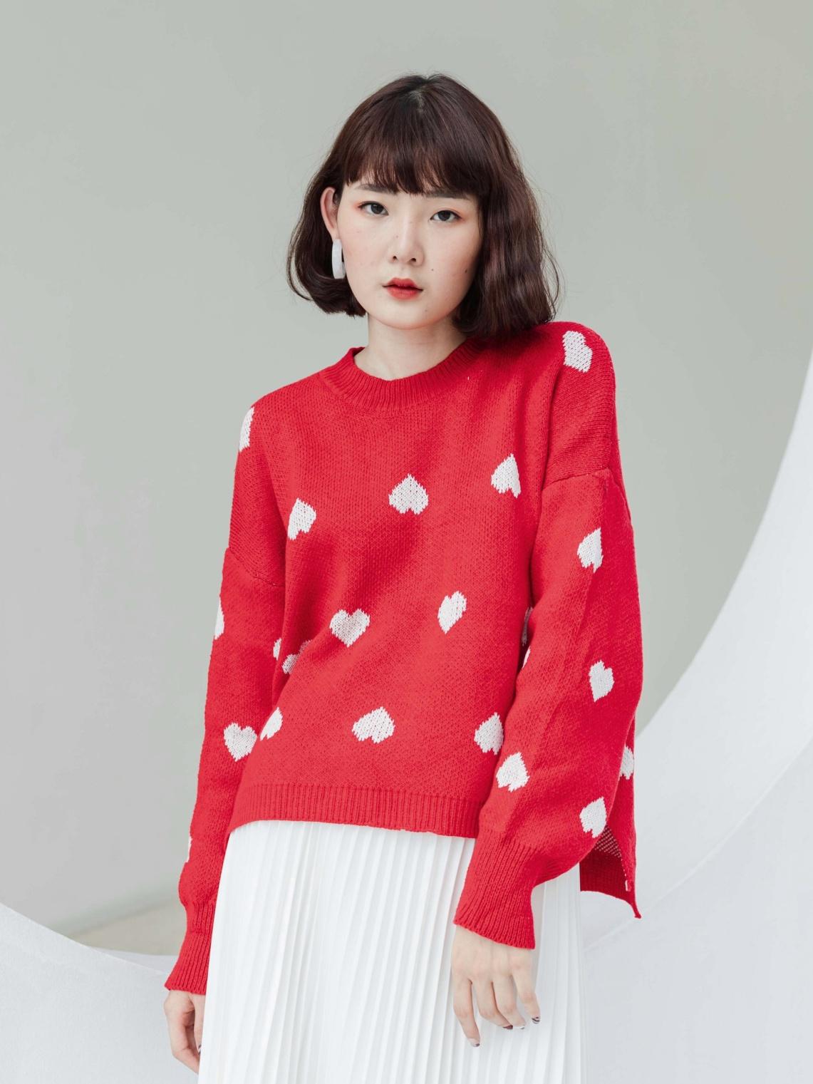 Kimmame Sweater รุ่น Heart Sweater 2 สี Kimmame Sweater รุ่น Heart Sweater 2 สี