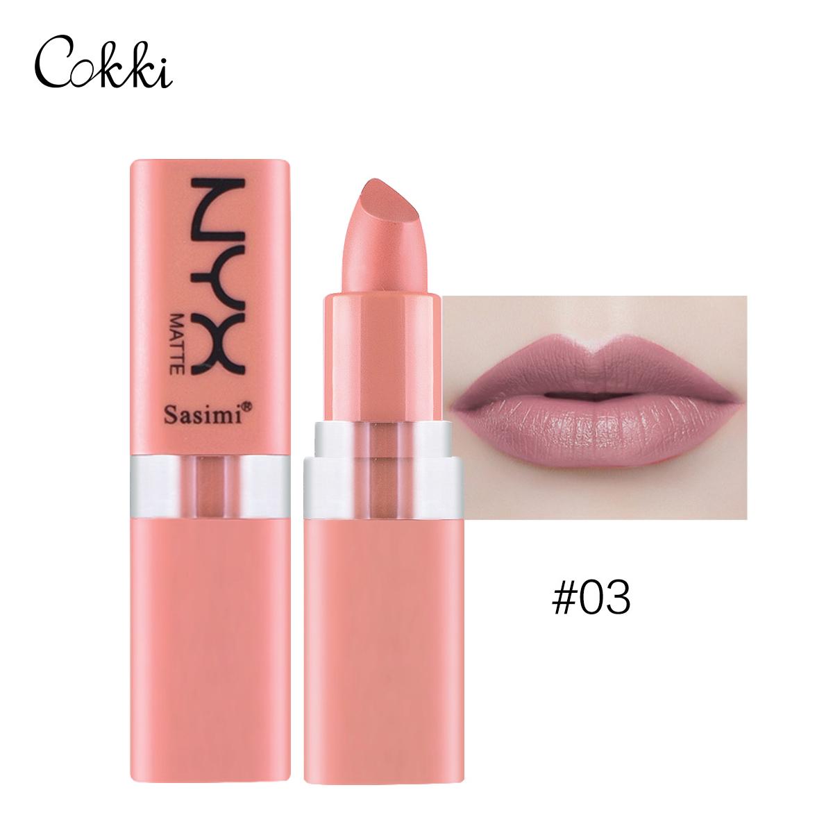 Sasimi S1034 สีถั่วแดง สีฟักทอง สีส้ม สีติดทน ลิปสติกสีแมต Moisturizering Matte Lipstick For Lips Waterproof Long Lasting Nourishing Lipstick-CokkiCosmetic Sasimi S1034 สีถั่วแดง สีฟักทอง สีส้ม สีติดทน ลิปสติกสีแมต Moisturizering Matte Lipstick For Lips Waterproof Long Lasting Nourishing Lipstick-CokkiCosmetic