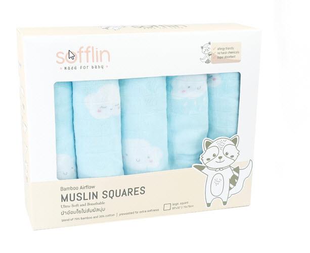 Sofflin ผ้าอ้อมมัสลินใยไผ่ 30 นิ้ว (แพ็ค 5 ชิ้น) Sofflin ผ้าอ้อมมัสลินใยไผ่ 30 นิ้ว (แพ็ค 5 ชิ้น)