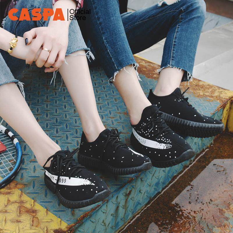 Caspa รองเท้า รองเท้าผ้าใบแฟชั่น รองเท้าผ้าใบผู้หญิง สไตล์เกาหลี รุ่น T02M2 (Black/White)