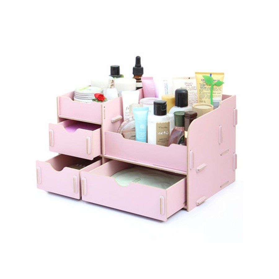 Beauty Cabinet กล่องเก็บเครื่องสำอางค์ รุ่น Beauty-007 (สีชมพูอ่อน)