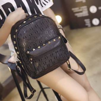 B'nana Beauty กระเป๋าเป้สะพายหลัง กระเป๋าเป้เกาหลี กระเป๋าสะพายหลังผู้หญิง backpack women รุ่น GB-06 (สีดำลายโซ่)