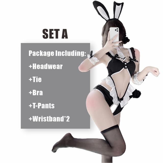 Be Love Shop Ojbk Japanese Sexy Bunny Costume Women Black Lingerie