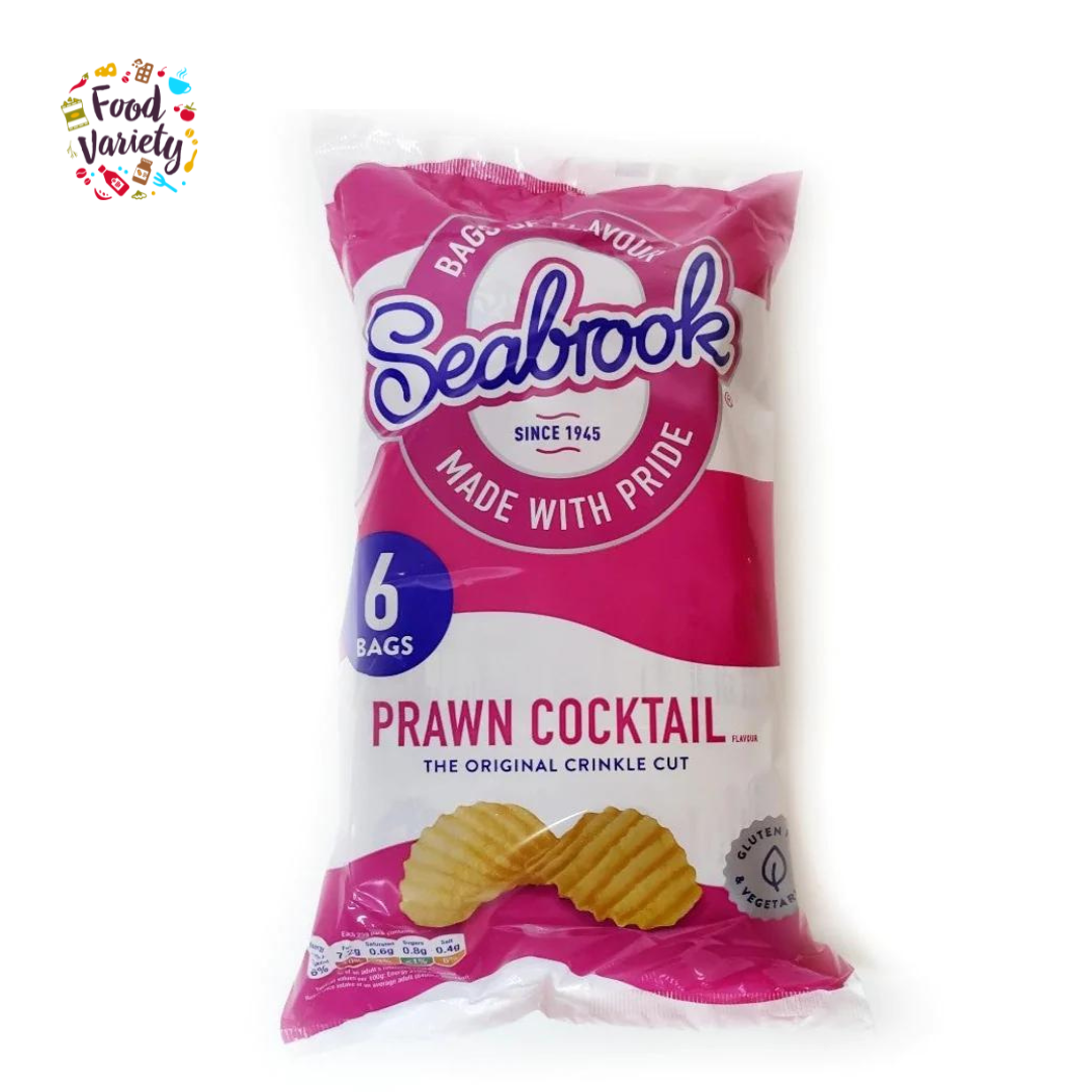 Best Before 14 Oct 2023 Seabrook Prawn Cocktail Crisps 6 Pack 6X25g