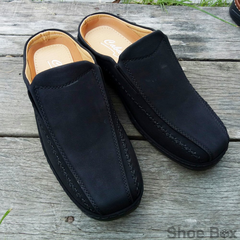 Cabaye รองเท้าหนังผู้ชายเปิดส้น CA407 - Black