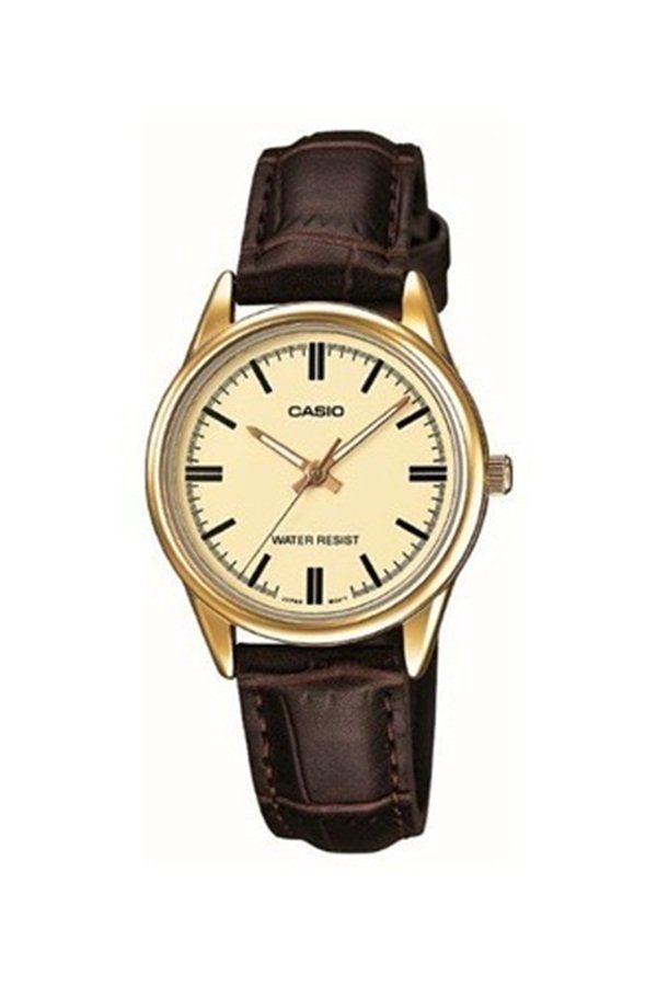 Casio นาฬิกาผู้หญิงสายหนัง รุ่น LTP-V005GL-9AUDF - สีน้ำตาล
