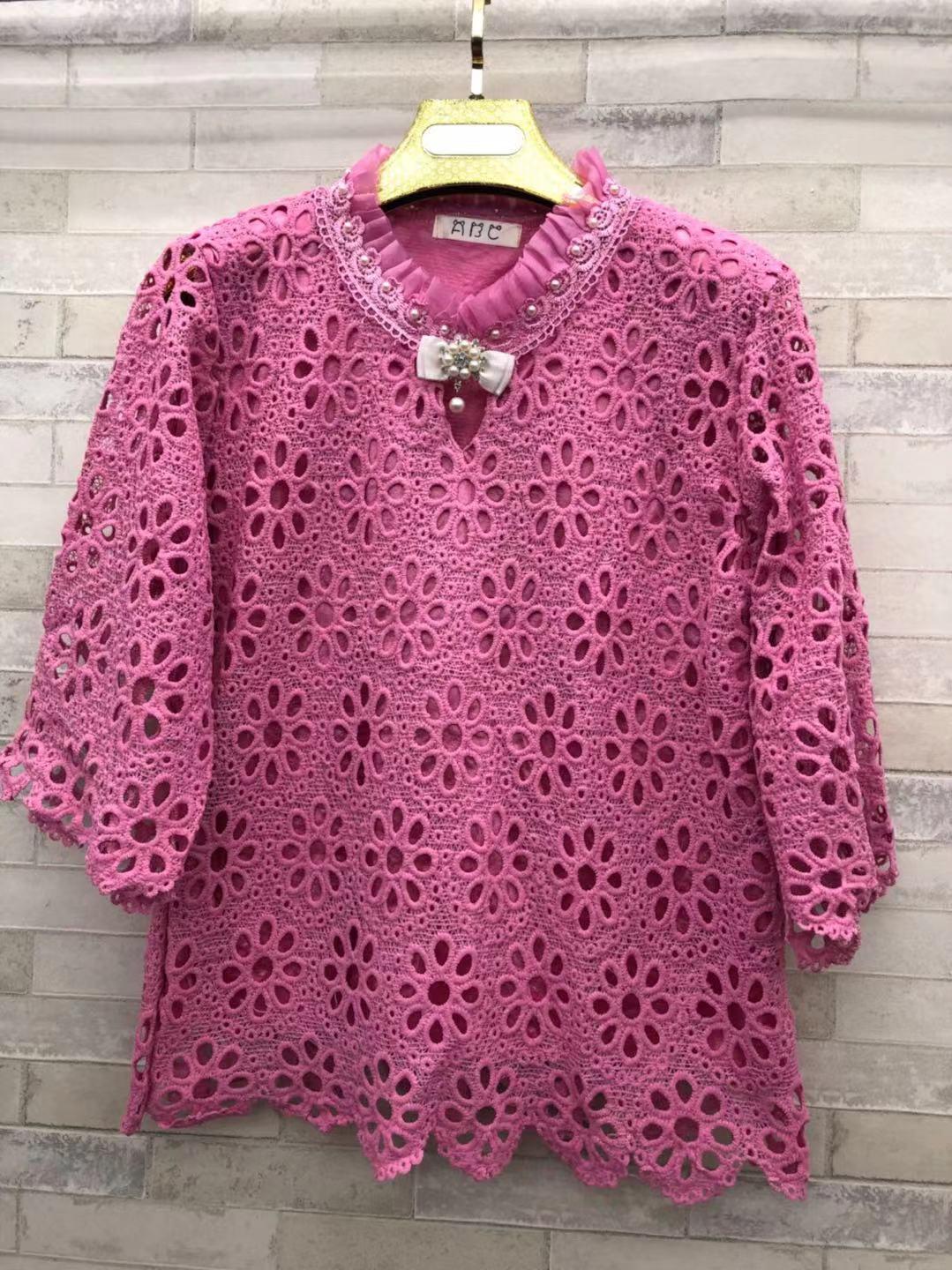 เสื้อลูกไม้ แฟชั่น แขนห้าส่วน อก40