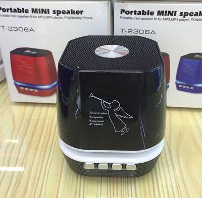 Portable Wireless Speaker T2306A Colorful Sound Box Subwoofer Loudspeaker FM TFcard