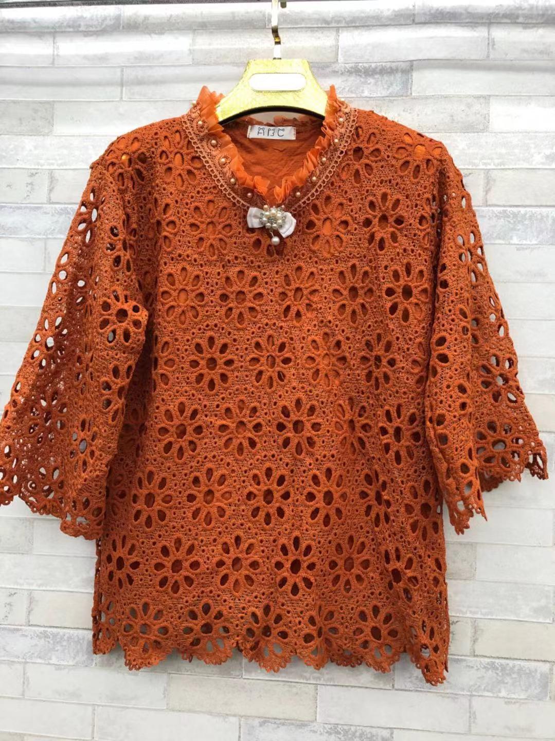 เสื้อลูกไม้ แฟชั่น แขนห้าส่วน อก40