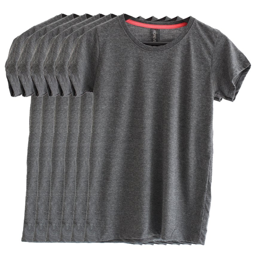 Chahom เซตเสื้อยืดคอกลม (สีเทาดำท็อปดาย) 6 ตัว