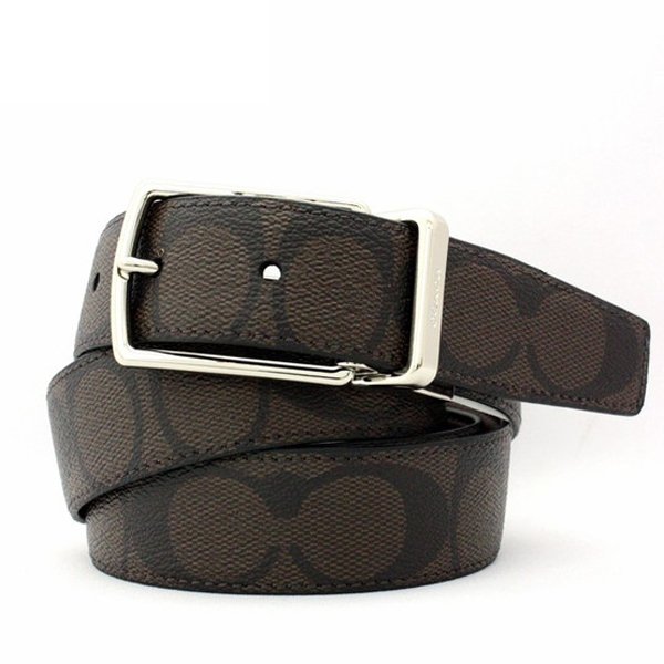 COACH เข็มขัดผู้ชาย MHRN CTSR SIGP BELT F64825 (CQ/BK) หัวเข็มขัดรมดำ COACH เข็มขัดผู้ชาย MHRN CTSR SIGP BELT F64825 (CQ/BK) หัวเข็มขัดรมดำ