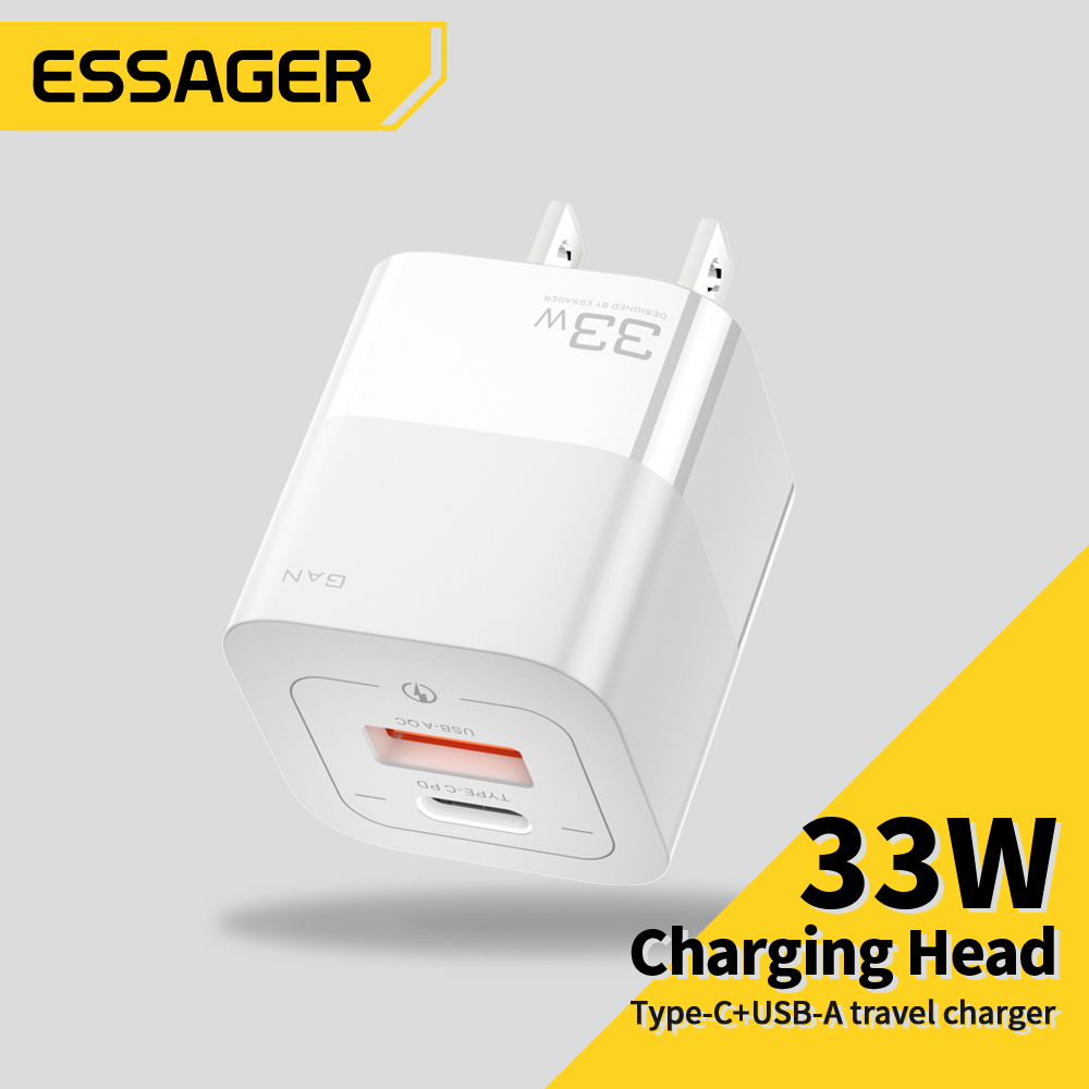 Essager Quick Charge 33W Gan Quick Charge 3 0 PD Charger Portable USB