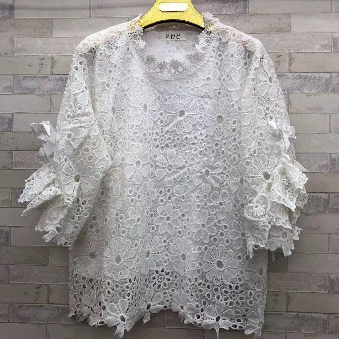 เสื้อลูกไม้ไซส์ใหญ่ แขนหา้ส่วน อก46-48